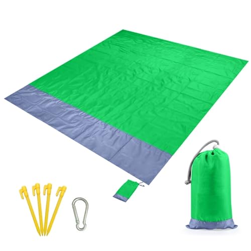 WDSBZNB Picknickdecke Strandmatte Outdoor Campingmatte Decke Faltbar Sandfrei Tragbar(Green) von WDSBZNB