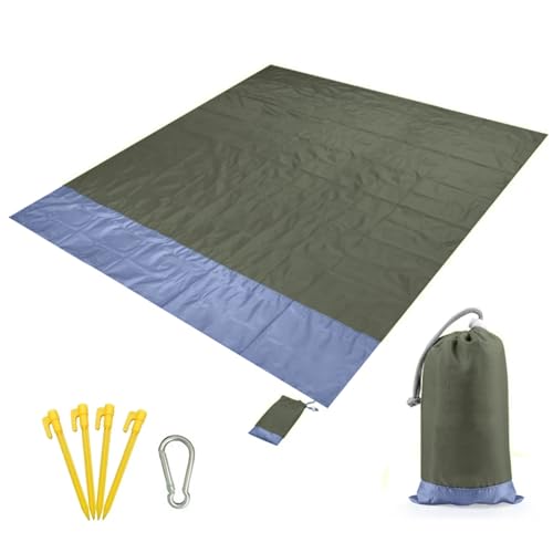 WDSBZNB Picknickdecke Strandmatte Outdoor Campingmatte Decke Faltbar Sandfrei Tragbar(Green 1) von WDSBZNB