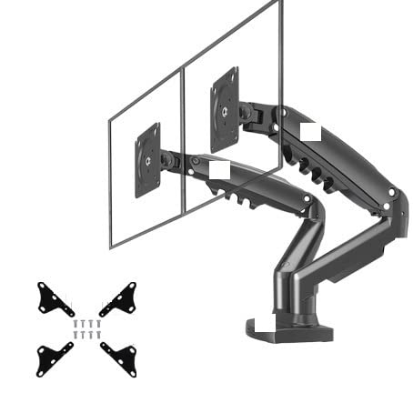 WDSOPK F160 Gasfeder 17"-27" 30" Dual-Monitor-Halterung Arm Desktop 360 Grad Drehbar Computerhalterung 2-9 Kg Monitorhalterung (Mit Adapter) von WDSOPK