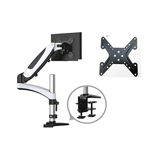 WDSOPK Gst112 Aluminium 27" 5-16Kg 360 Grad Drehbar 2 Arm Klemme Tülle Gasfeder Gasdruckfeder LCD Tv Monitor Bildschirm Desktop Halterung Mit Stange (Gst112C-A) von WDSOPK
