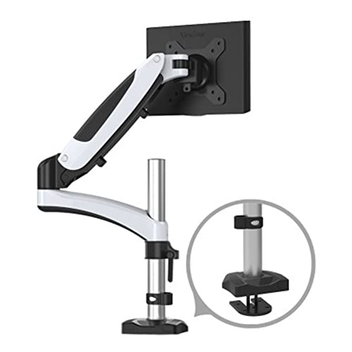 WDSOPK Gst112 Aluminium 27" 5-16Kg 360 Grad Drehbar 2 Arm Klemme Tülle Gasfeder Gasdruckfeder LCD Tv Monitor Bildschirm Desktop Halterung Mit Stange (Tülle Installation Basis) von WDSOPK