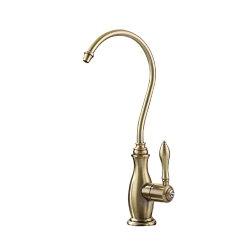 WDSOPK Küchenarmatur Wasserfilter Wasserhähne Retro Umkehrosmose Kaltwasserhahn Mit Druckhebel Trinkwasserhahn,Chrom(Bronze) von WDSOPK