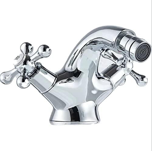 WDSOPK Küchenspüle Wasserhähne Waschbecken Gold Bidet Dusche Badezimmer Waschbecken Doppelgriffe Warm- Und Kaltwasser Mischbatterie Antikes Messing Schwenkauslauf Toilettenwasserhahn-Chrom (Chrom-A) von WDSOPK