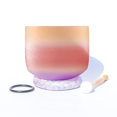 WDSOPK Misty Orange, Red and Purple Mosaic, Crystal Yoga Singing Bowl, 7-12 Inches, Handmade, Meditation Props to Relieve Fatigue and Anxiety, Suitable for Beginners and Profess(7 Pollici) von WDSOPK