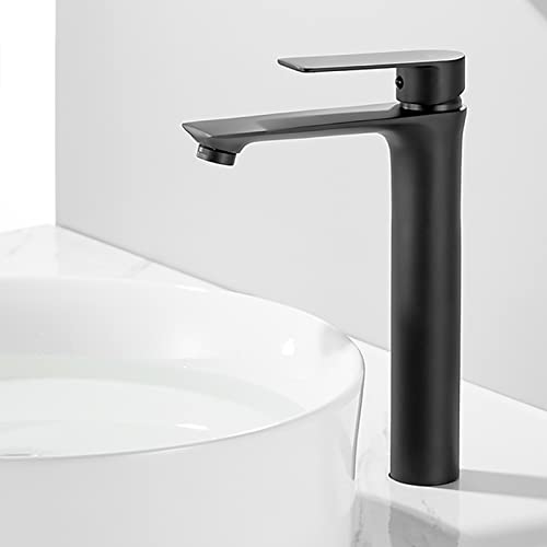 WDSOPK Schwarzer Wasserhahn Badezimmer Waschbecken Mattschwarzer Wasserhahn Badezimmer 1 Loch Schwarzer Waschtischhahn 1 Loch Warm- Und Kaltwasserhahn Messing Waschbeckenhahn Ba（Black B） von WDSOPK
