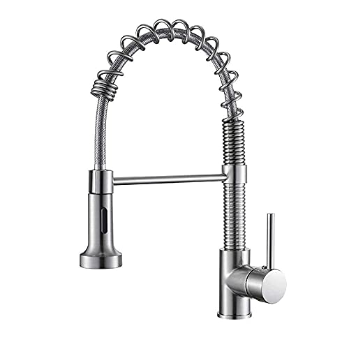 WDSOPK Spring Pull Out Küchenarmatur Messing Schwarz Und Nickel Pull Down Küchenspüle Wasserhahn Luxus Heiß & Kalt Küchenmischbatterie Stil von WDSOPK