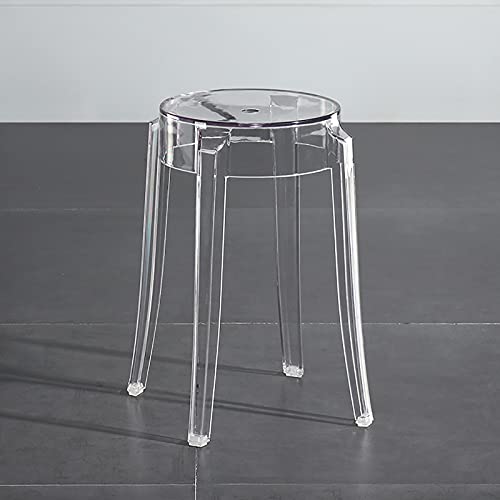 WDSOPK Transparenter Küchen- Und Esszimmerstuhl Aus Acryl – Moderne Hocker In Thekenhöhe, Stilvolle Barhocker, Akzentstuhl Für Die Inneneinrichtung（Clear-30Inch） von WDSOPK