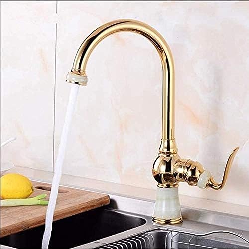 WDSOPK Wasserhahn Hoher Küchenhahn Messing Marmor Küchenhaken Einhandgriff Golden Light 360 Grad Drehbarer Wasserhahn Wasserhahn Küchenspüle Wasserhahn WDSOPK Wasserhahn Hoher Küchenhahn Messing Marmor Küchenhaken Einhandgriff Golden Light 360 Grad Drehbarer Wasserhahn Wasserhahn Küchenspüle Wasserhahn von WDSOPK