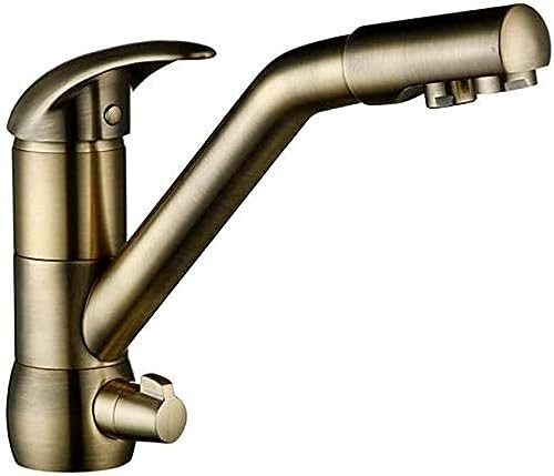WDSOPK Wasserhahn Küchenarmatur Bronze Keramikfilter Wasserhahn Warm- Und Kaltwasserhahn Massivmessing Küchenspüle Wasserhahn von WDSOPK