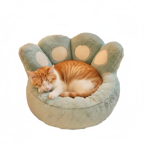 WDUDSUDUW Körbe für Katzen im Innenbereich – waschbar, Körbe für kleine und mittelgroße Hunde, Anti-Angst-Korb aus weichem Kunstpelz, in Form einer Katzenpfote, dicker Boden, Grau, Medium von WDUDSUDUW