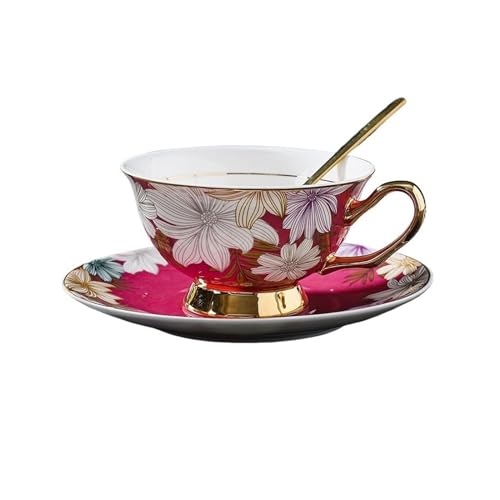 WDWDW Leichtes Luxus-Kaffeetassen-Set, hochwertiges, exquisites Bone China, Britisches Nachmittagstee-Set für den Haushalt, Hochzeitsgeschenk von WDWDW