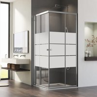 100x80x185cm Duschkabinen Milchglas Duschkabine Eckeinstieg mit Doppel Schiebetüren Duschabtrennung Duschschiebetür 6mm ESG Glas, LINKS & RECHTS von WDWRITTI