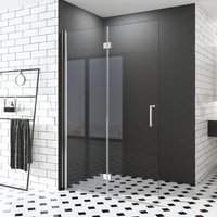 120x195cm Walk in Dusche Walk in Duschwand Falttür Dusche Duschtrennwand 6mm ESG-Sicherheitsglas mit Nano Beschichtung von WDWRITTI