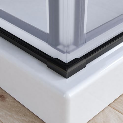 2 Stück 95 cm Schwallschutzleiste Schwarz Duschwasserstop Alu Schwallschutzprofil Schwallschutzleiste für Dusche Dichtleiste von WDWRITTI