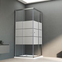 75x75x185cm Milchglas Duschkabine Eckeinstieg mit Doppel Schiebetüren 6mm ESG Glas Duschabtrennung Dusche Duschschiebetür, Höhe: 185cm 75x75x185cm Milchglas Duschkabine Eckeinstieg mit Doppel Schiebetüren 6mm ESG Glas Duschabtrennung Dusche Duschschiebetür, Höhe: 185cm von WDWRITTI