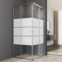 75x90x185cm Duschkabine Duschabtrennung Eckeinstieg mit Doppel Schiebetüren 6mm ESG Glas Dusche Duschschiebetür, Milchglas von WDWRITTI
