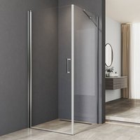 Duschkabine 75x75x195cm Schwingtür mit Seitenwand Duschkabine Pendeltür mit festem Seitenteil 6mm NANO ESG Glas Dusche Duschwand Duschabtrennung von WDWRITTI