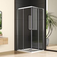 Duschkabinen 100x80x185cm Eckeinstieg mit Doppel Schiebetüren Duschabtrennung Duschschiebetür Duschwand 6mm ESG Glas, LINKS & RECHTS MONTIERBAR Duschkabinen 100x80x185cm Eckeinstieg mit Doppel Schiebetüren Duschabtrennung Duschschiebetür Duschwand 6mm ESG Glas, LINKS & RECHTS MONTIERBAR von WDWRITTI