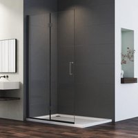 Schwarzer Walk in Duschwand 120x195cm Walk in Falttür Dusche Drehfalttür Duschtrennwand 6mm ESG-Sicherheitsglas mit Nano Beschichtung von WDWRITTI