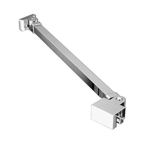 Stabilisator Haltestange 50 cm für Duschen Duschabtrennung Glaswand Walk in Dusche 360°drehbar Aluminium Duschkabine Glasdicke 5-8 mm mit Gelenk flexibel Chrom (2 stück) von WDWRITTI