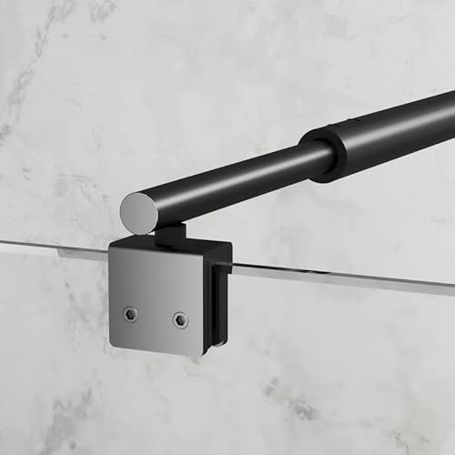 Stabilisator Haltestange Verstellbar 73-123cm Stabilisierungsstange für Duschen Duschabtrennung Glaswand Dusche Glas Haltestange für Glasdicke 8-10 mm, Matt Schwarz (1 stück) von WDWRITTI