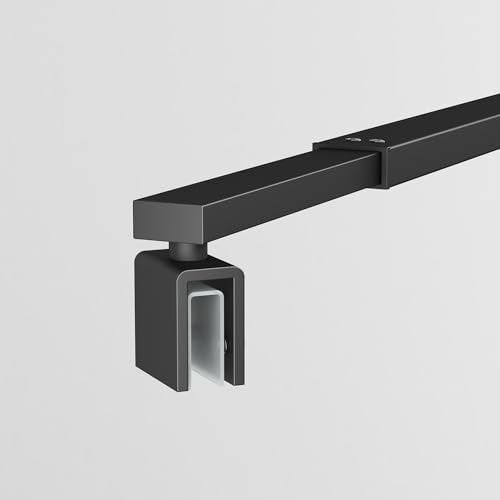 Stabilisator Haltestange Verstellbar 73-123cm Vierkantrohr Stabilisierungsstange für Duschen Duschabtrennung Glaswand Dusche Glas, Haltestange für Glasdicke 6-10 mm, Matt Schwarz (2 stück) von WDWRITTI