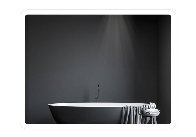 WDWRITTI Badspiegel 4-In-1 LED Spiegel Bad Kalt/Neutral/Warmweiß Dimmbar (Wandspiegel, Dimmbar, 3Lichtfarben, Speicherfunktion), Touch Wandschalter auswählbar von WDWRITTI