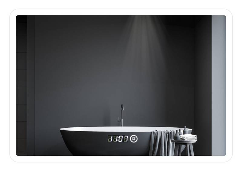 WDWRITTI Badspiegel 5 in 1 100x60 LED Badspiegel Uhr 3Lichtfarben Dimmbar Touch Memory (Badezimmerspiegel mit beleuchtung, Touch oder Wandschalter), 3000-6500K, Energiesparend von WDWRITTI