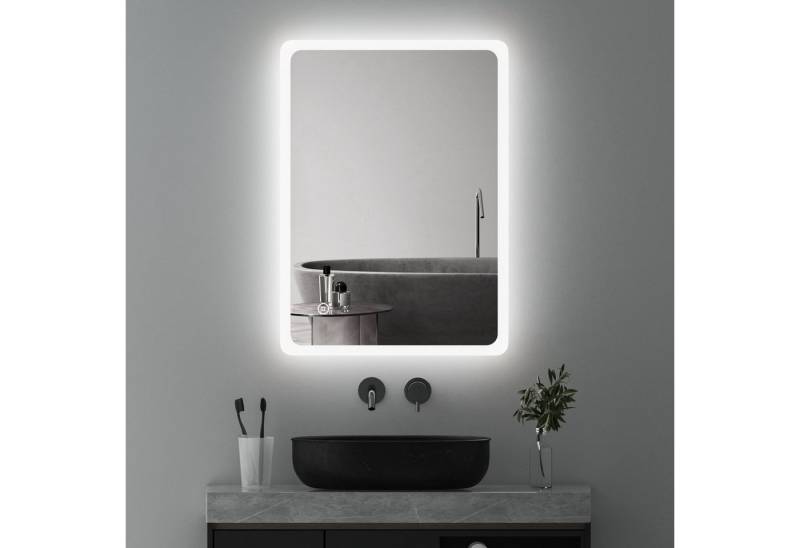 WDWRITTI Badspiegel Wandspiegel Badezimmerspiegel Led Spiegel Bad mit Beleuchtung Touch (Spiegel Led badezimmer, Lichtspiegel, Speicherfunktion, 3Lichtfarben, Helligkeit einstellbar), energiesparender, IP44 von WDWRITTI