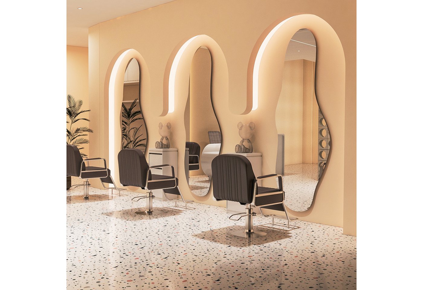 WDWRITTI Dekospiegel groß Friseurspiegel für Hairsalon Friseurladen Friseursalon 165x60cm (Ganzkörperspiegel Modern, 1-St., Rahmenlos), 5mm HD Umweltfreundlicher Spiegel mit Splitterschutzfolie von WDWRITTI