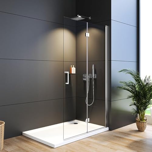 WDWRITTI Duschkabine Walk-in Duschwand Dusche 90x195cm, 180º Falttür Duschtrennwand Walk in Duschabtrennung aus 6mm ESG Glas mit NANO Beschichtung WDWRITTI Duschkabine Walk-in Duschwand Dusche 90x195cm, 180º Falttür Duschtrennwand Walk in Duschabtrennung aus 6mm ESG Glas mit NANO Beschichtung von WDWRITTI