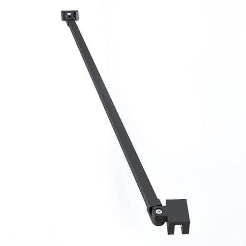 WDWRITTI | Ersatz Stabilisator 50cm Edelstahl Haltestange | Duschwand Seitenwand Dusche Fixiert | Stabilisierungsstange Winkel flexibel einstellbar für Glasstärken 5-8mm | Matt Schwarz(2 stück) von WDWRITTI