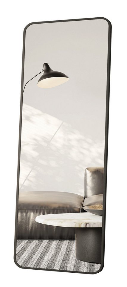 WDWRITTI Spiegel rechteckig Schwarz 150x50 Flurspiegel modern groß mit Alu Rahmen (Ganzkörperspiegel Hochspiegel, 5mm HD Bleifreier Spiegel, explosionsgeschützt), 4 Installationsmethoden von WDWRITTI