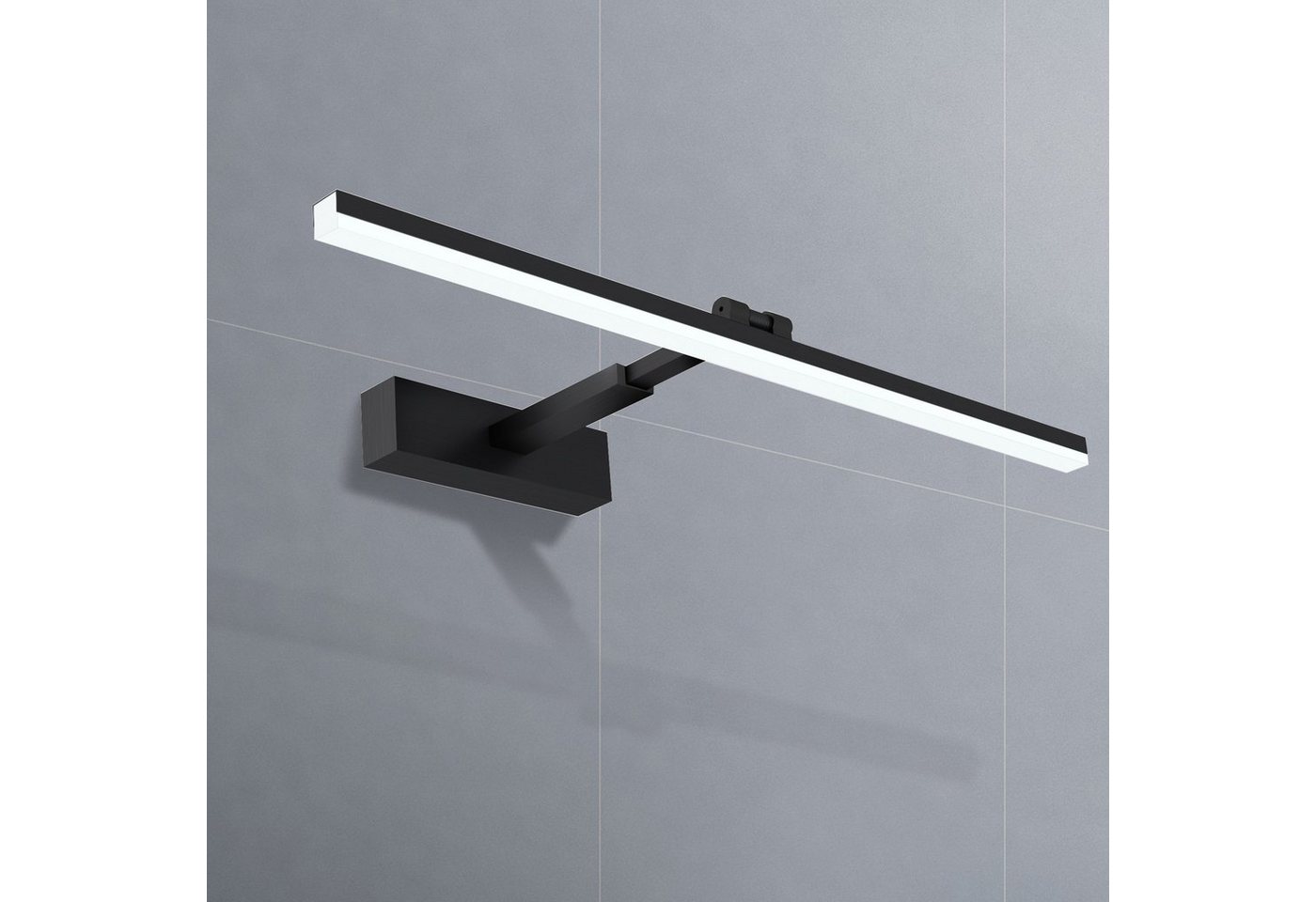 WDWRITTI Spiegelleuchte LED Spiegelleuchte Bad Spiegellampe Badezimmer Schwarz, 180° Drehbar, Dehnbar, LED fest integriert, Tageslichtweiß, 60cm, energiesparender, Aluminium Lampenschirm WDWRITTI Spiegelleuchte LED Spiegelleuchte Bad Spiegellampe Badezimmer Schwarz, 180° Drehbar, Dehnbar, LED fest integriert, Tageslichtweiß, 60cm, energiesparender, Aluminium Lampenschirm von WDWRITTI