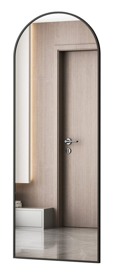 WDWRITTI Standspiegel groß 150x50 Ganzkörperspiegel Gold Schwarz Metall Alu Rahmen (Wandspiegel ganzkörper, Rundbogen, Rechteckig, Eckig), 5mm HD Spiegel, Explosionsgeschutz von WDWRITTI