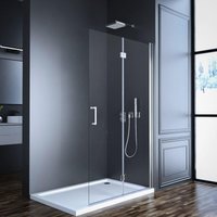 Walk-in Dusche 100x195cm Duschwand Falttür Walk-in Duschabtrennung aus 6mm ESG Sicherheitsglas mit Nano Beschichtung Walk-in Dusche 100x195cm Duschwand Falttür Walk-in Duschabtrennung aus 6mm ESG Sicherheitsglas mit Nano Beschichtung von WDWRITTI