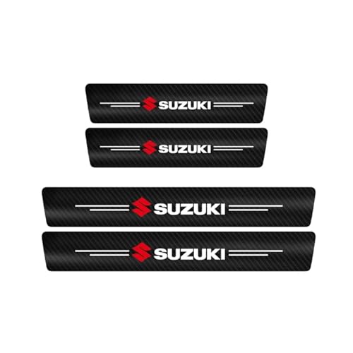 WDXIA 4 Stück Auto Einstiegsleisten Aufkleber für Suzuki Swift 2005-2025, Auto Stoß Stangen Schutz Autofolie Carbon-Faser-StoßStangen Anti Scratch Kohlefaser,A von WDXIA