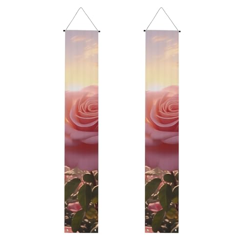 Banner mit blühender Rose, 2 Stück, Polyester, Congrats Grad, hängende Banner für Haustür, Hofzeremonie oder Party, wiederverwendbar, waschbar, mit Stangen und Seilen Banner mit blühender Rose, 2 Stück, Polyester, Congrats Grad, hängende Banner für Haustür, Hofzeremonie oder Party, wiederverwendbar, waschbar, mit Stangen und Seilen von WDXQHY