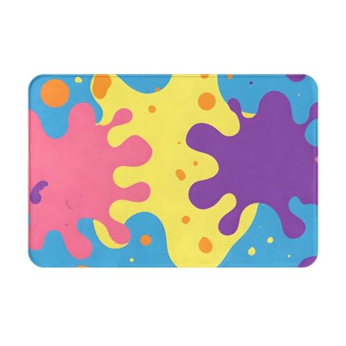 WDXQHY Color Spot Premium-Flanell-Fußmatte, rutschfest, 40,6 x 61 cm, saugfähig, rutschfest, für den Innen- und Außenbereich WDXQHY Color Spot Premium-Flanell-Fußmatte, rutschfest, 40,6 x 61 cm, saugfähig, rutschfest, für den Innen- und Außenbereich von WDXQHY