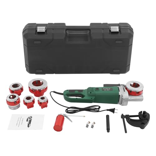 2300W Elektrischer Rohrgewindeschneider, Mit 6 Schneidbacken (1/2" bis 2"), Für Rohre 20.9-59.6mm, 26U/min Gewindeschneidmaschine Mit Koffer & Schmieröl von WDZCZDoo