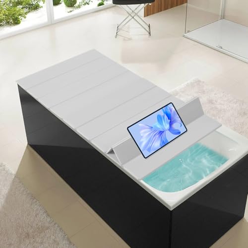 Badewannenabdeckung, 160x70cm PVC Faltbar Badewanne Brett Staubdichtes wasserdichte Badewannentablett, Badewanne Dämmplatte für Haus Badewannen Badezimmer von WDZCZDoo