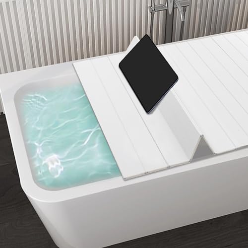 Badewannenabdeckung,170 * 70cm Faltbar Badewanne Isolierabdeckung Badewannenabdeckungen, PVC Badewannenablage, Weiß… (70 * 170cm) von WDZCZDoo