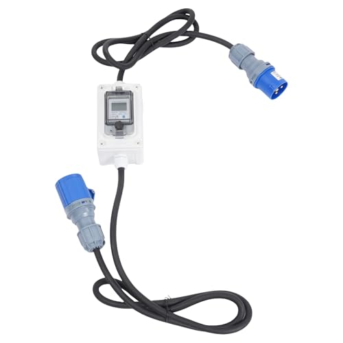 Mobiler Digitaler Stromzähler, 220V Outdoor KWH Messgerät mit IP65 Wasserdicht,mit Reset, Gummischlauchkabel Tragbar für Wohnmobile Elektrofahrzeuge von WDZCZDoo