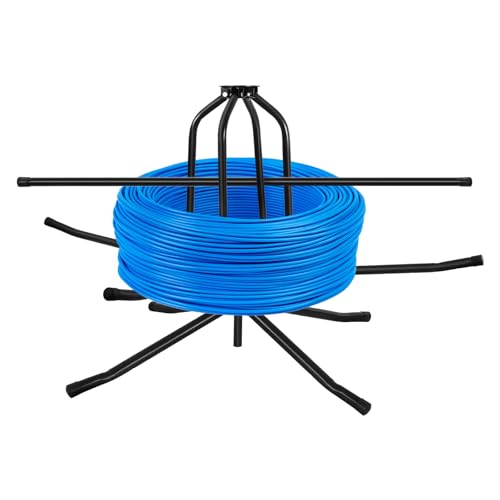 Rohrhaspel Abroller Fußbodenheizungsrohr Aufwickler, Verstellbarer Heizungsrohrverteiler für PEX/PERT/PE-Rohre - 200kg Tragkraft, 33/52cm Durchmesser, faltbar mit Tragetasche (Schwarz) von WDZCZDoo