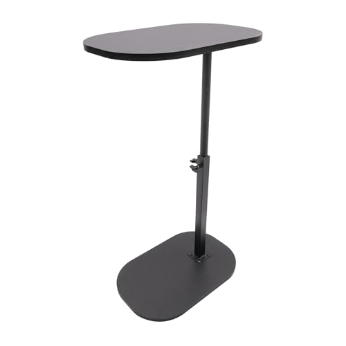 WDZCZDoo C-förmiger Beistelltisch Höhenverstellbar 360° Drehbar - Moderner Sofatisch/Nachttisch aus Karbonstahl & Hartfaserplatte - Platzsparend für Wohnzimmer & Schlafzimmer (Schwarz) von WDZCZDoo