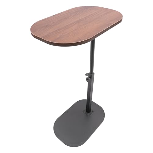 WDZCZDoo C-förmiger Beistelltisch Höhenverstellbar 360° Drehbar - Moderner Sofatisch/Nachttisch aus Karbonstahl & Hartfaserplatte - Platzsparend für Wohnzimmer & Schlafzimmer (Walnussbraun) von WDZCZDoo