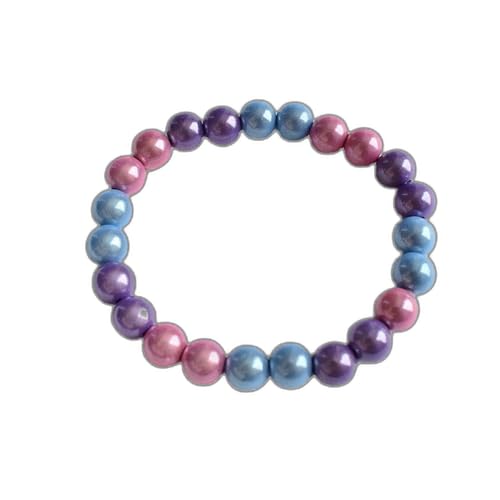 WDZDS 2 Stück 19 cm reflektierende 8 mm magische Perlen-Armbänder, Dehnbare elastische Harzperlen, Modeschmuck für Frauen, Mädchen von WDZDS