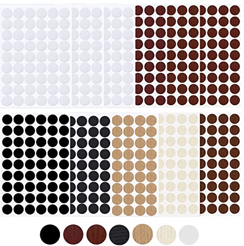 Schraubenabdeckungen Abdeckkappen für Schrauben 11 Blatt Selbstklebende Abdeckkappen 21mm Schrauben Abdeckkappen für Holz Möbel(7 Farben/594 Stück) von WDZGX