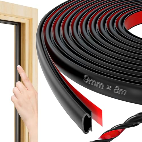Türdichtung Selbstklebend Dichtungsband Tür Gummidichtung Türdichtungen Haustür Türrahmen Dichtung für Türen Fenster 8M Schwarz von WDZGX
