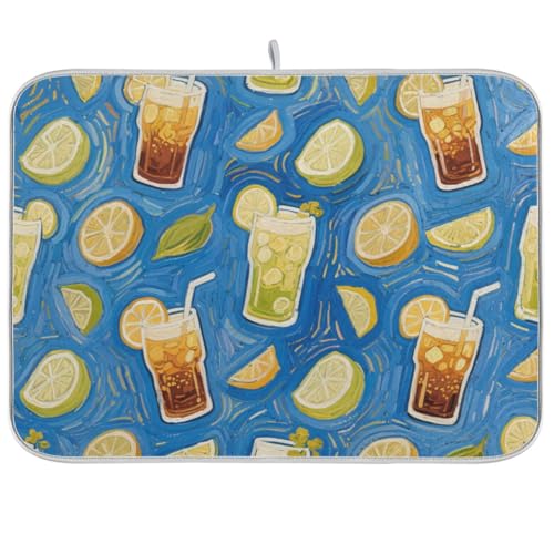 Abtropfmatte, saugfähig, Mikrofaser, Zitronensaft, Blau, 45,7 x 61 cm von WDdZzyy
